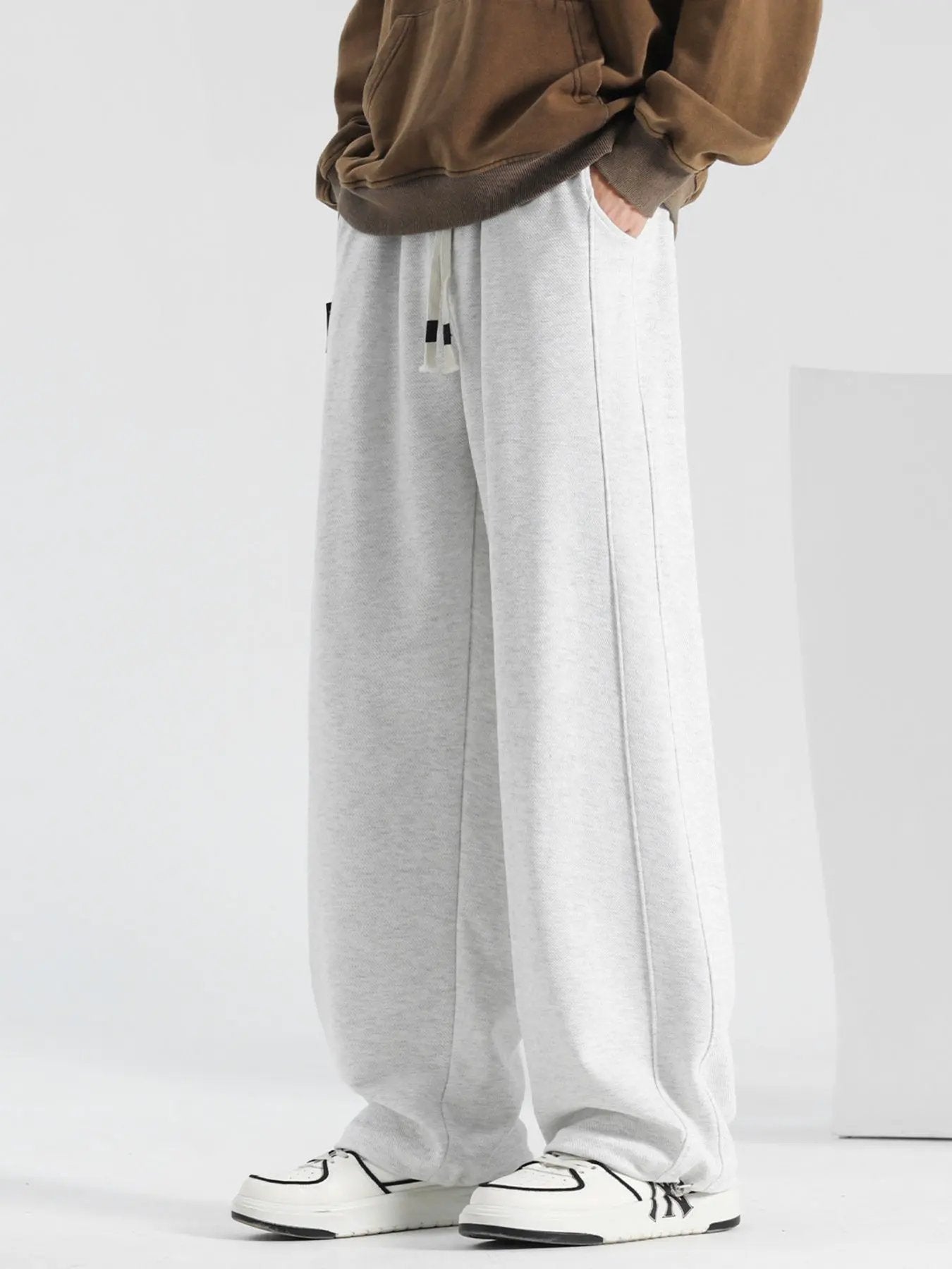 Men's Plus Size Casual Loose-Fit Drawstring Pants by Partner Label