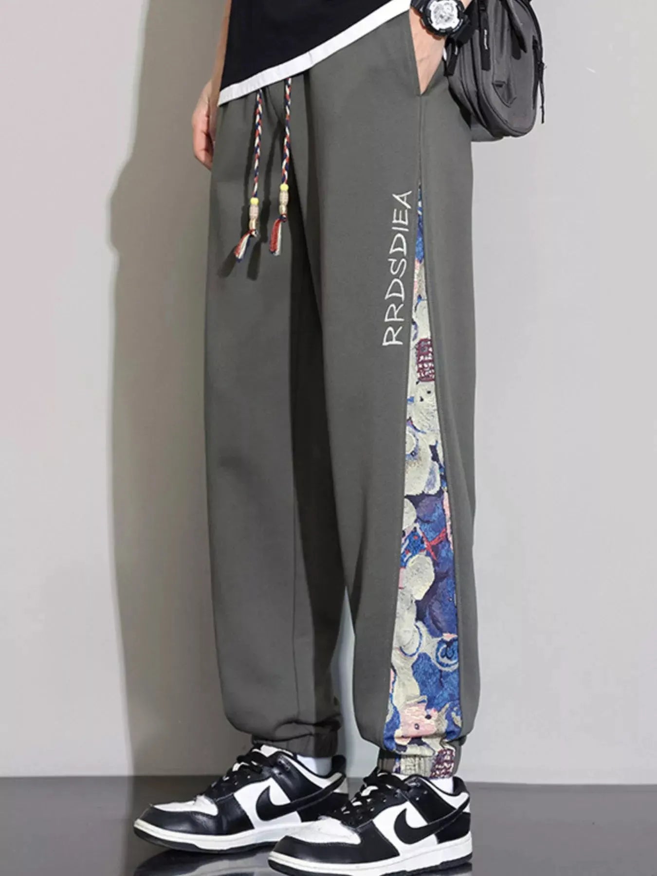 Men's Plus Size Casual Bear Print Side Panel Sweatpants by Partner Label
