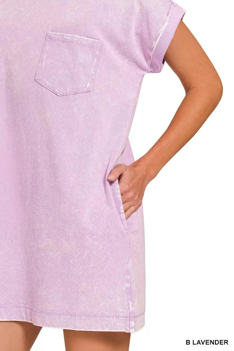 Zenana Premium Cotton Washed T-Shirt Dress by Zenana