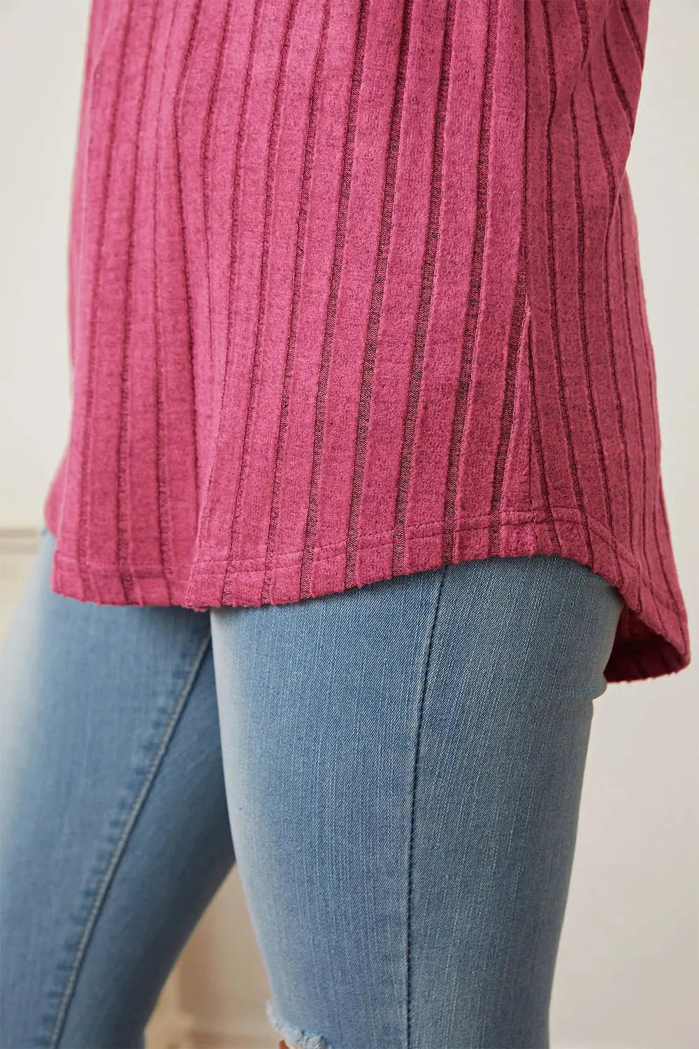 Basic Bae Full Size Ribbed Thumbhole Sleeve T-Shirt by Basic Bae