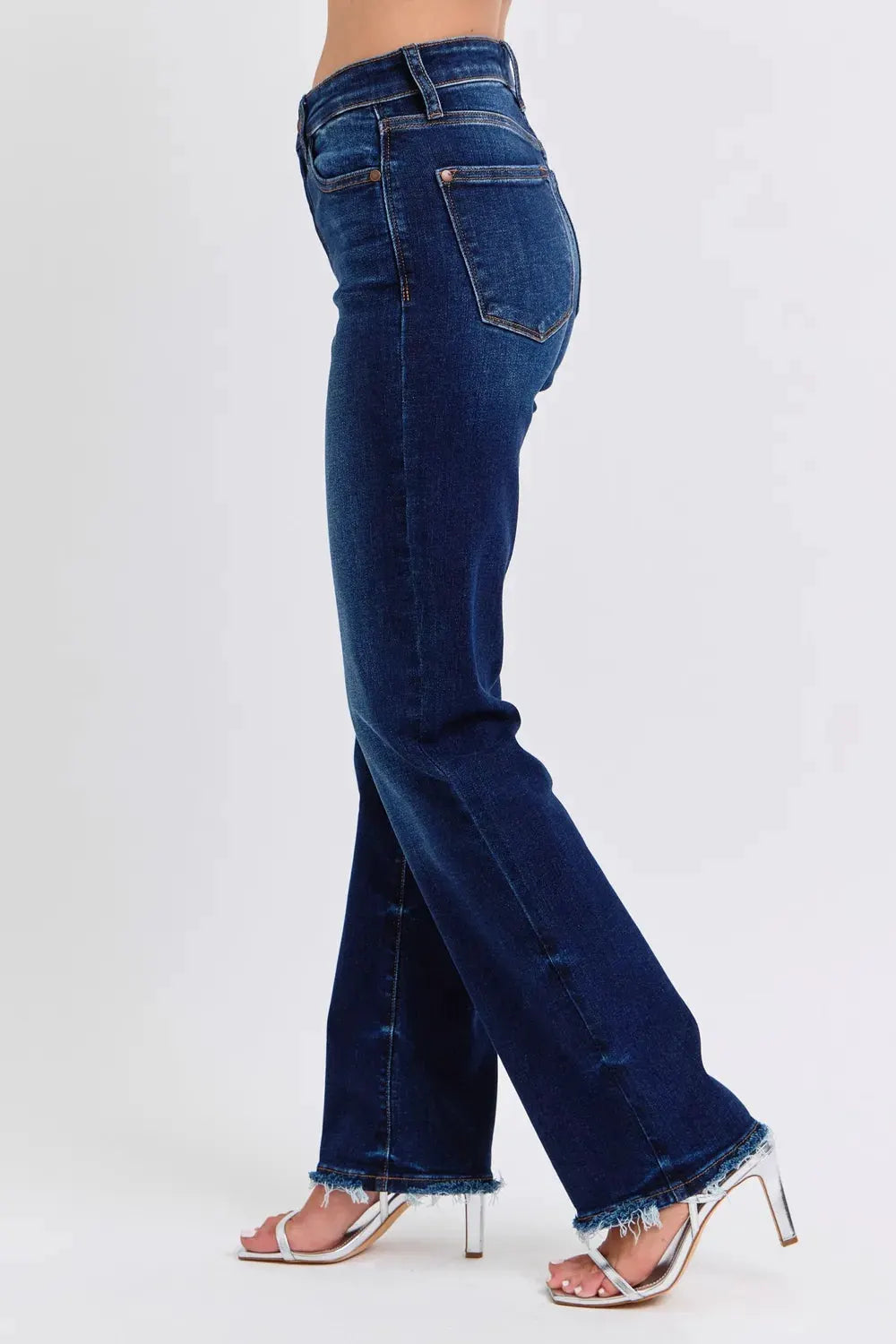 Judy Blue Full Size Raw Hem Straight Leg Jeans by Judy Blue