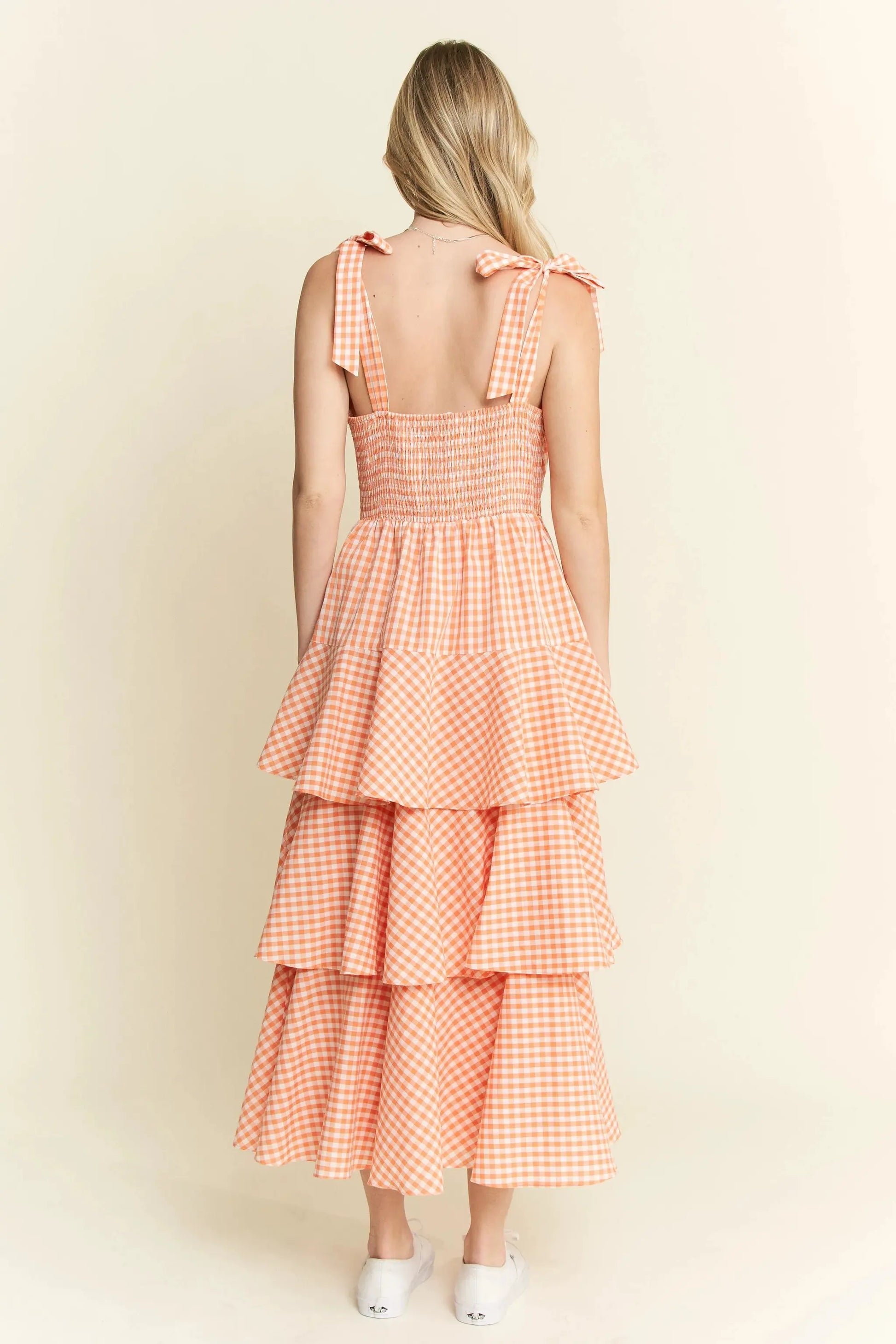Jade By Jane Sleeveless Gingham Print Tiered Midi Dress by Jade By Jane