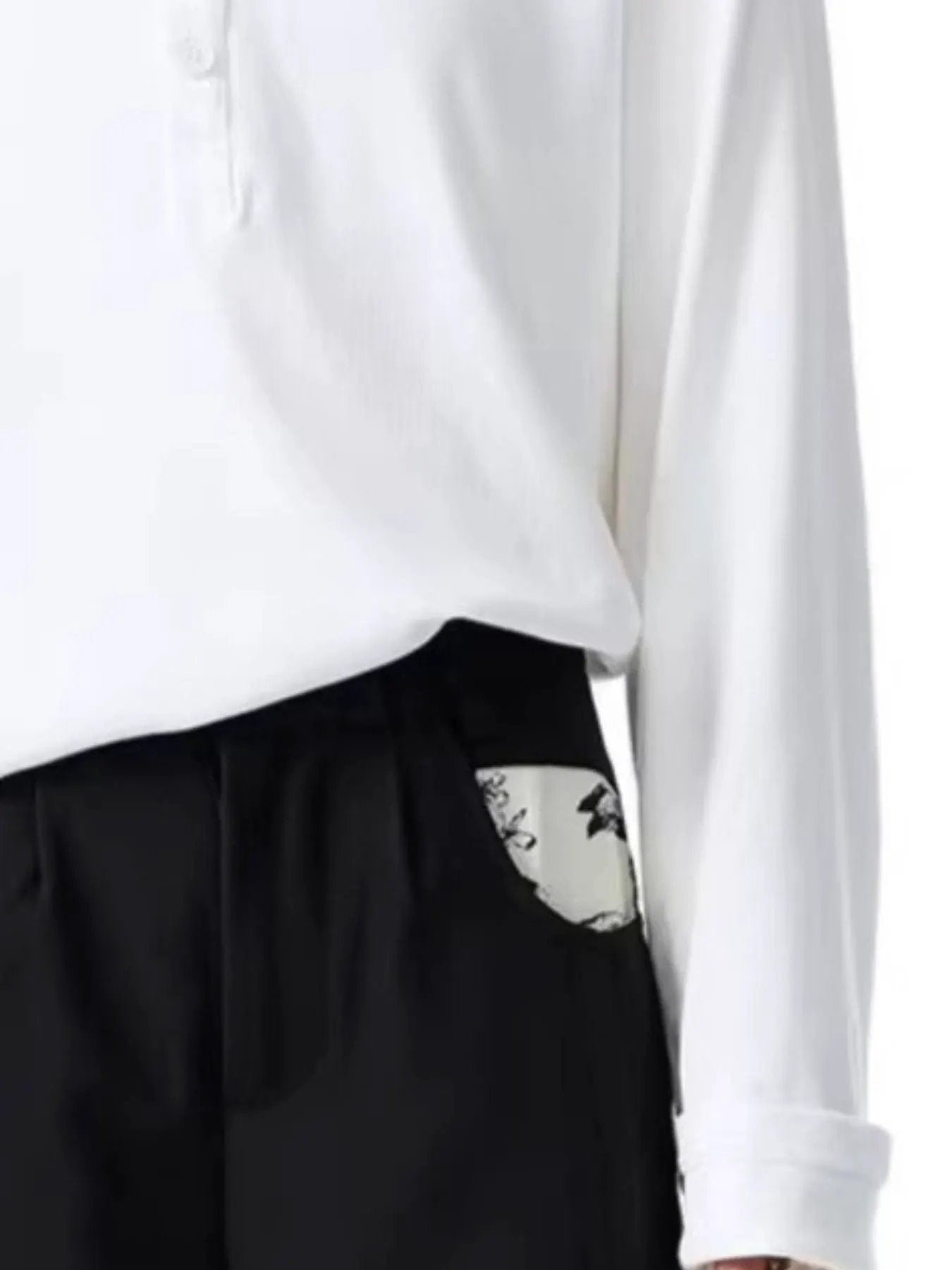 Men's Plus Size Wide Leg Pants with Patterned Pockets by Partner Label