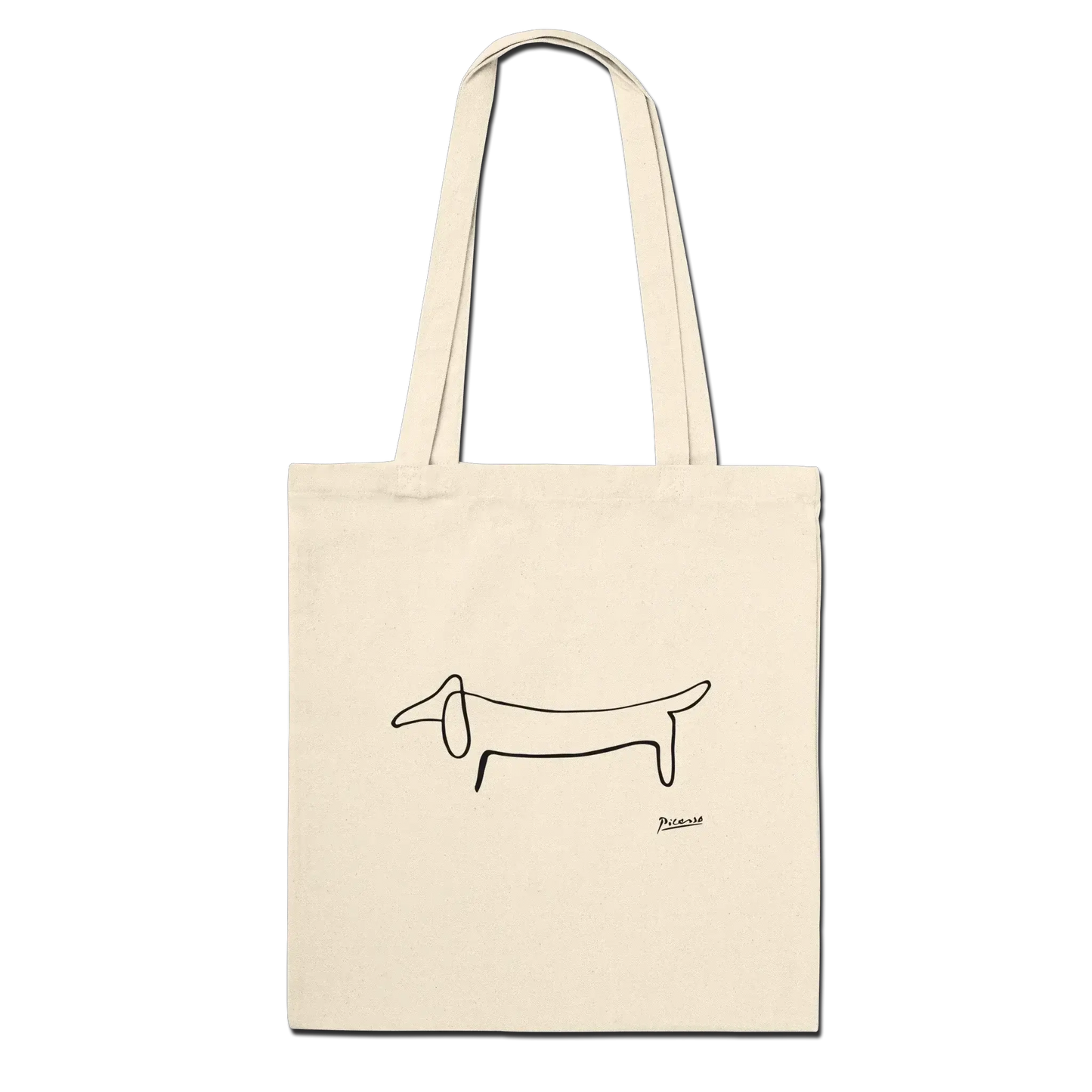 Pablo Picasso Dachshund Dog (Lump) artwork tote bag by Art-O-Rama Shop