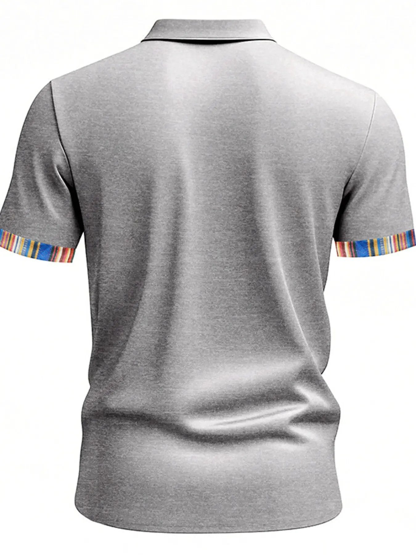 Men's Full Size Short Sleeve Shirt with Colorful Trim Plus Size by Trendsi