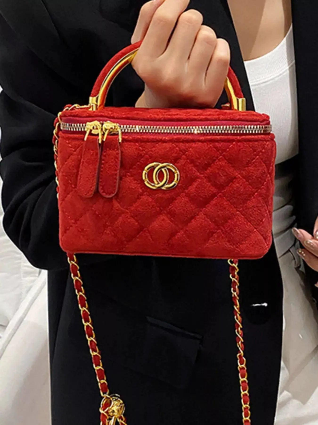 Quilted Top Handle Crossbody Bag by Partner Label