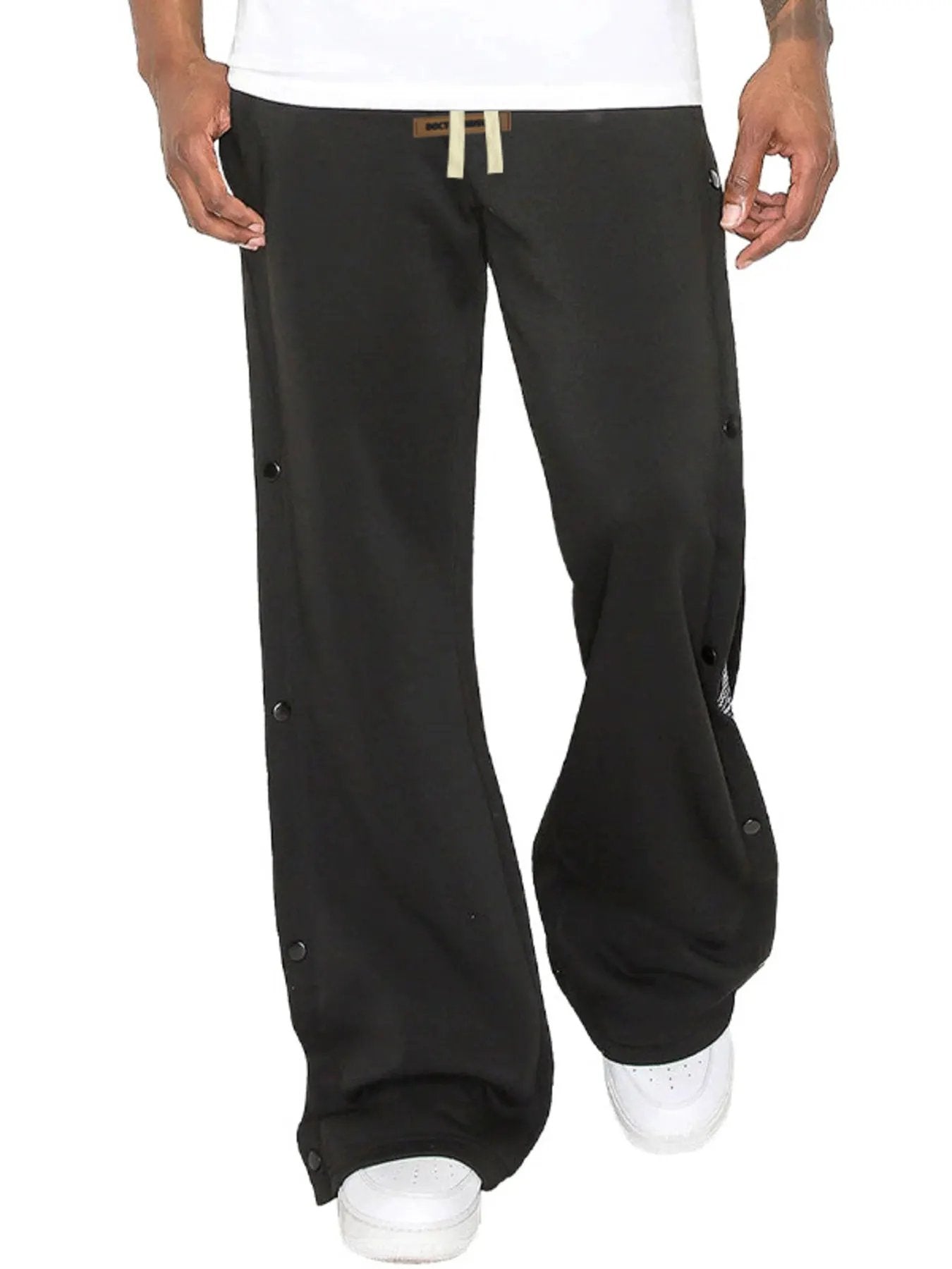Men's Full Size Side Snap Button Pants Plus Size by Trendsi