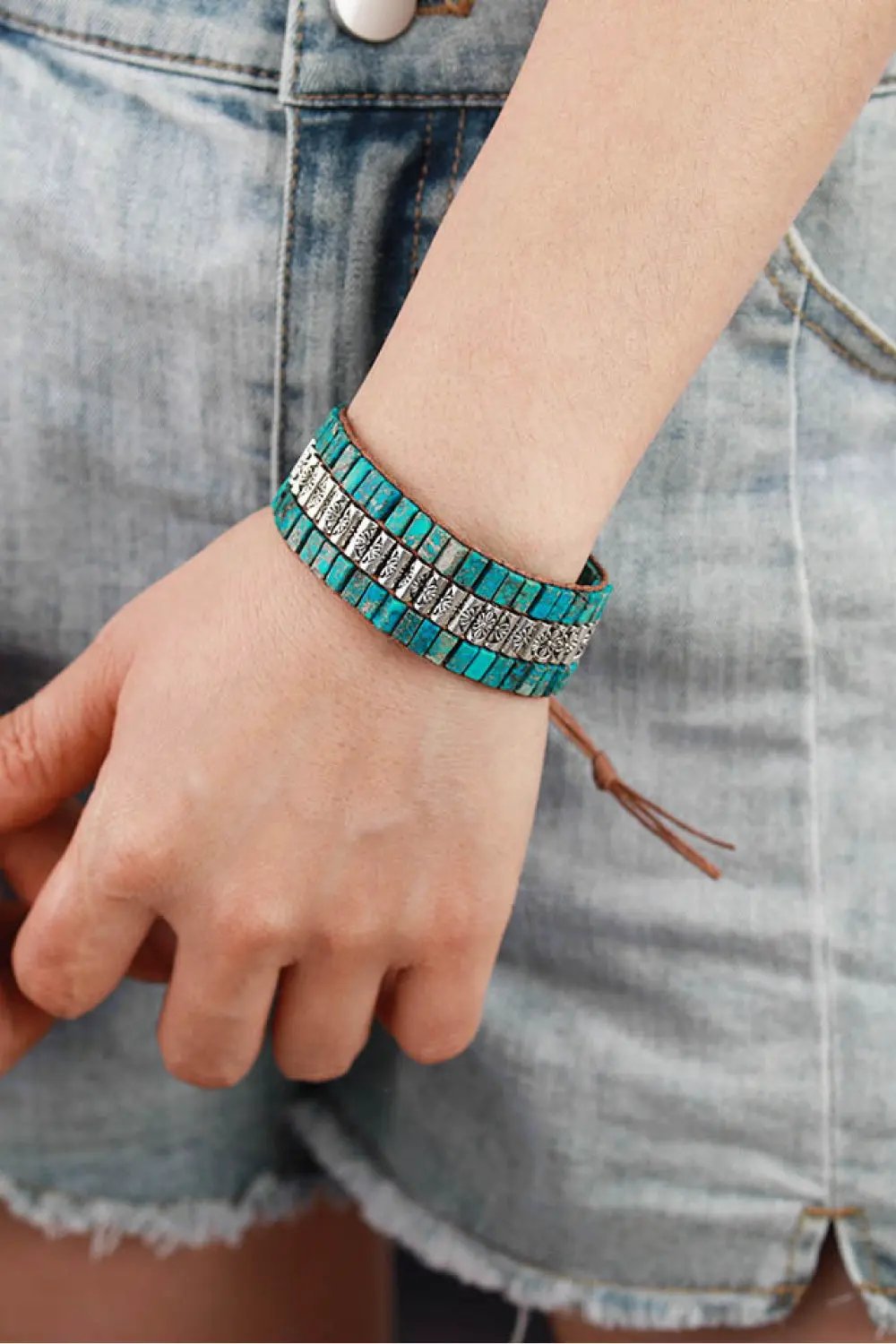 Handmade Triple Layer Natural Stone Bracelet by Partner Label