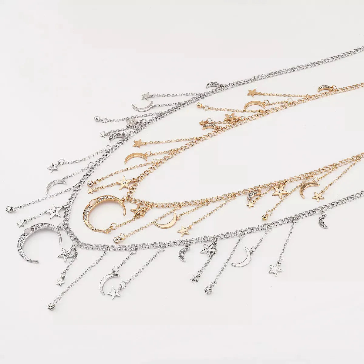 Moon & Star Charm Necklace by Partner Labels