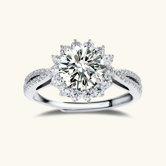 Stellar Halo Moissanite Ring | Equanimity Essence by Equanimity Essence.