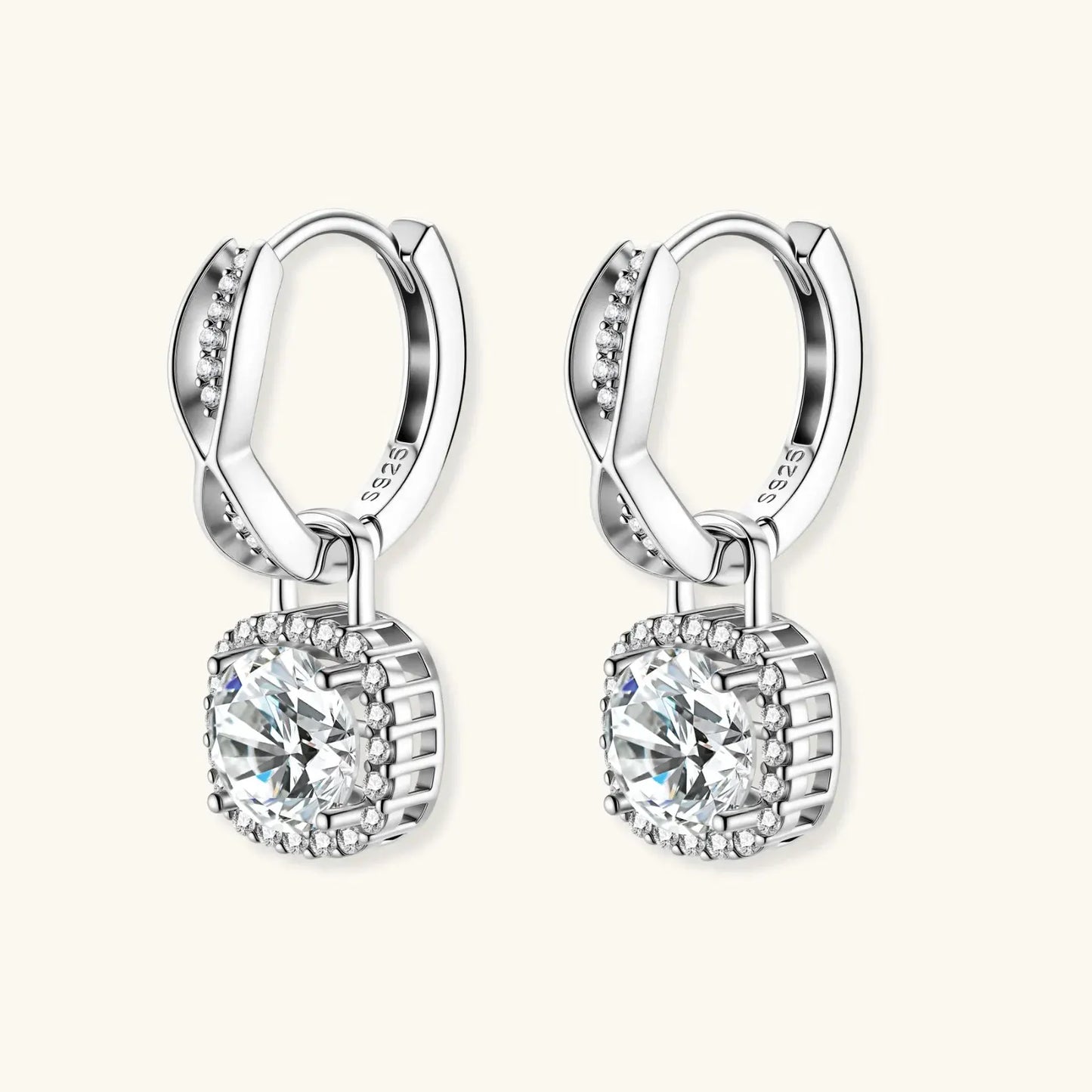 Twisted Infinity Halo Moissanite Earrings | Equanimity Essence by Equanimity Essence.