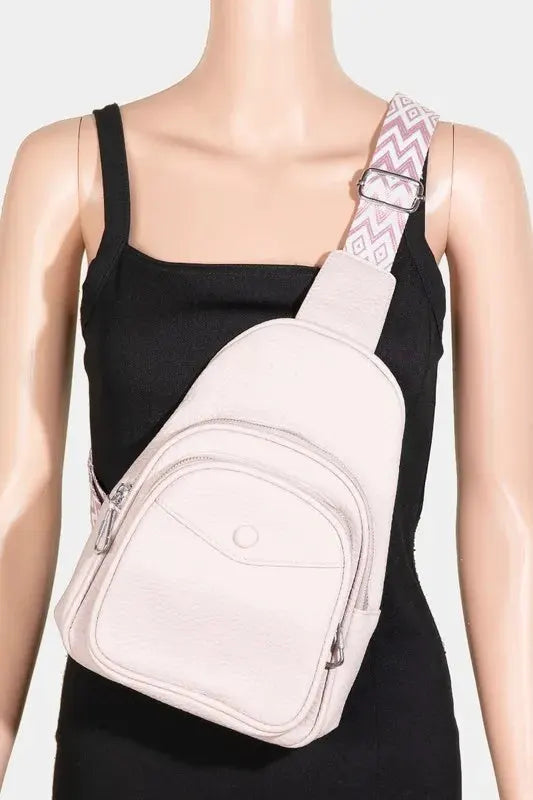 Fame Textured PU Leather Sling Bag by Fame