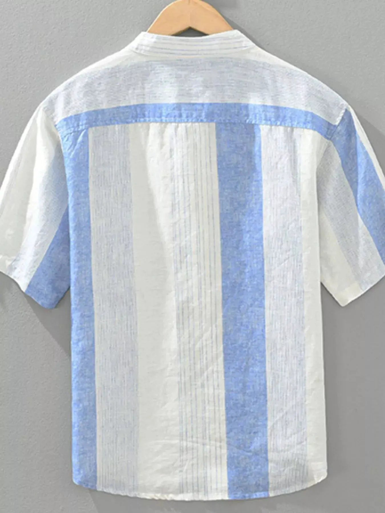 Men's Plus Size Casual Color Block Short Sleeve Shirt by Trendsi