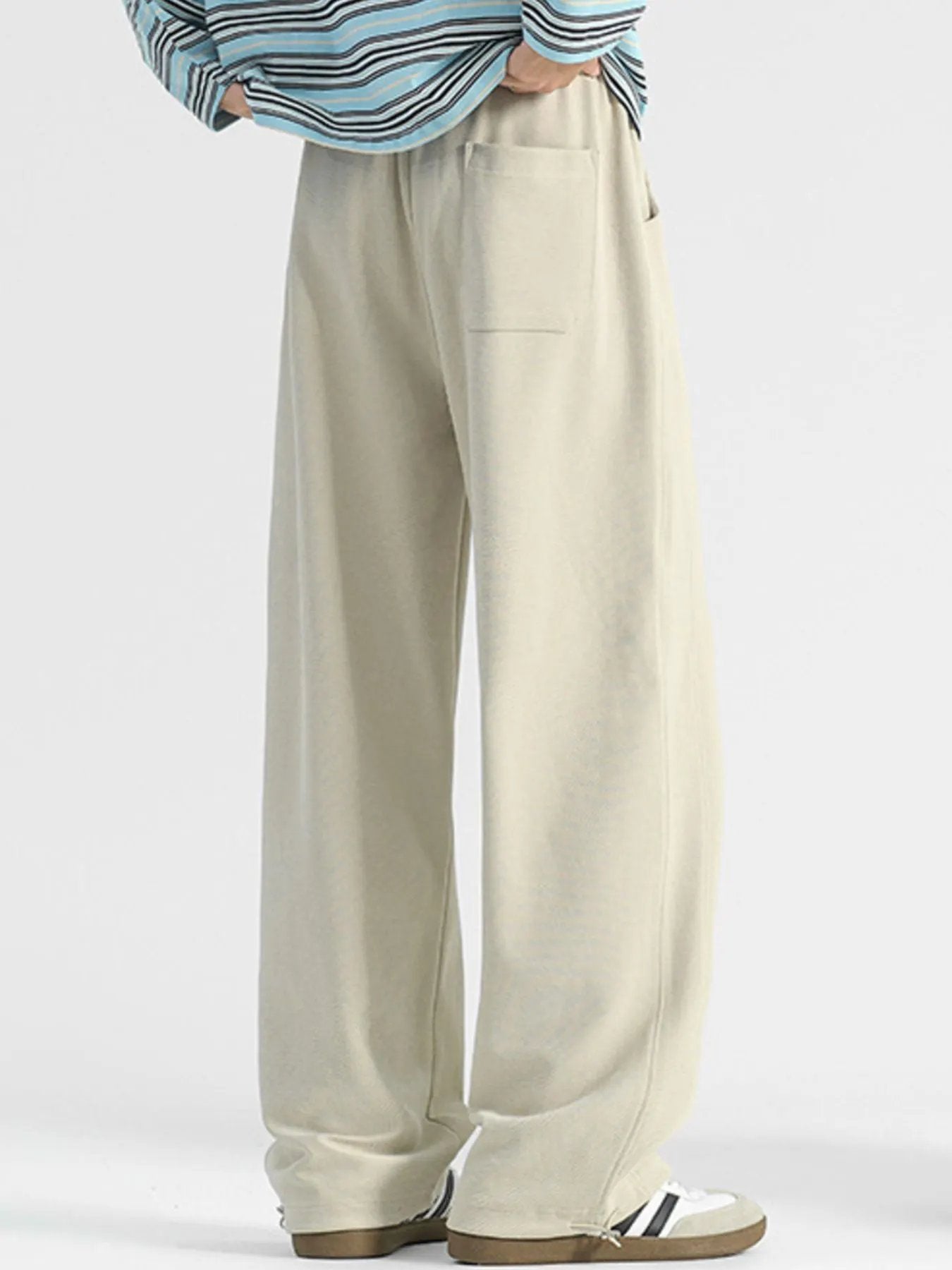Men's Plus Size Casual Loose-Fit Drawstring Pants by Partner Label