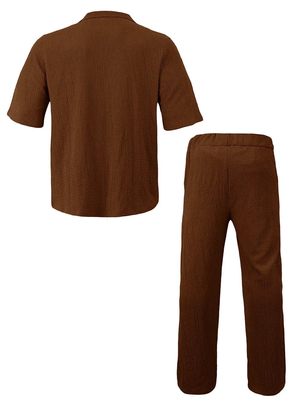 Men's Full Size Short Sleeve Top and Pants Set Plus Size by Trendsi
