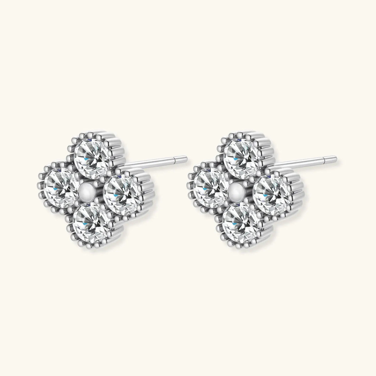 Quatrefoil Moissanite Studs | Equanimity Essence by Equanimity Essence.