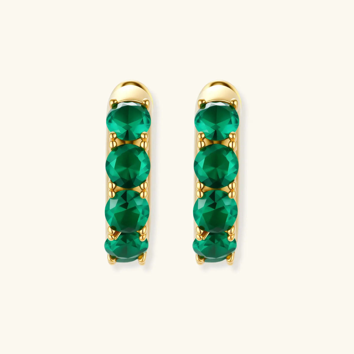 Emerald Huggie Hoops | Equanimity Essence by Equanimity Essence.