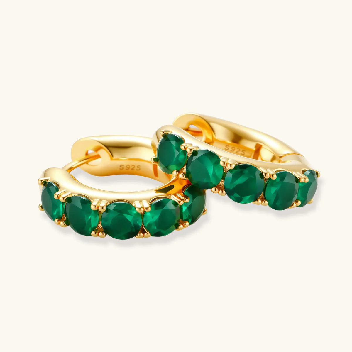 Emerald Huggie Hoops | Equanimity Essence by Equanimity Essence.