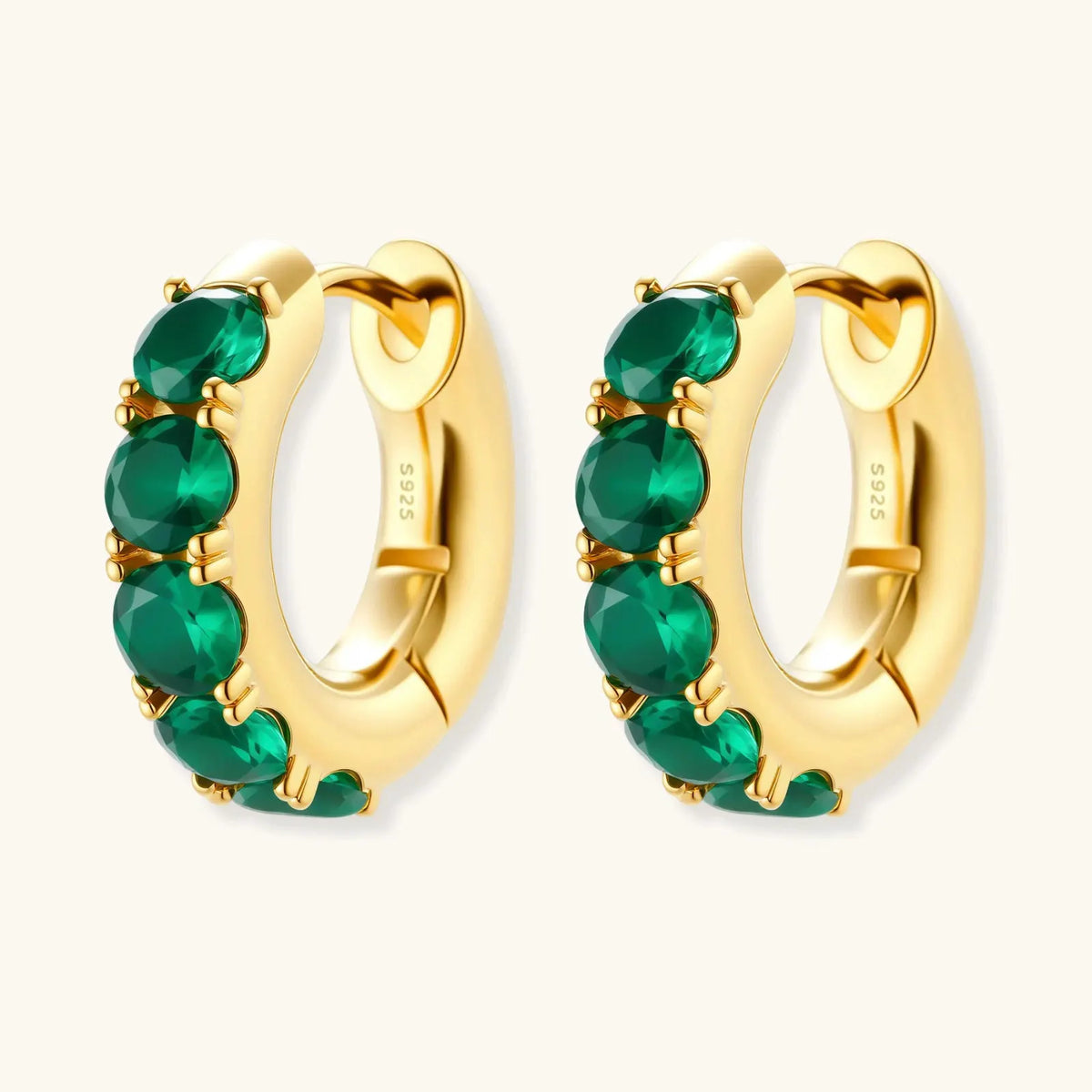 Emerald Huggie Hoops | Equanimity Essence by Equanimity Essence.