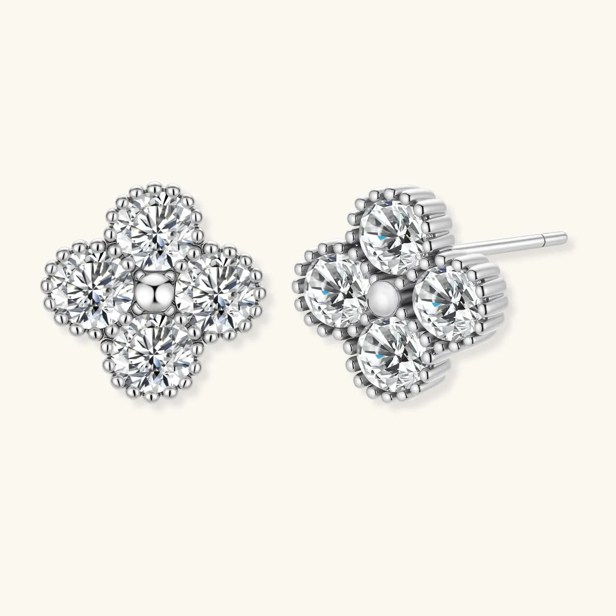 Quatrefoil Moissanite Studs | Equanimity Essence by Equanimity Essence.