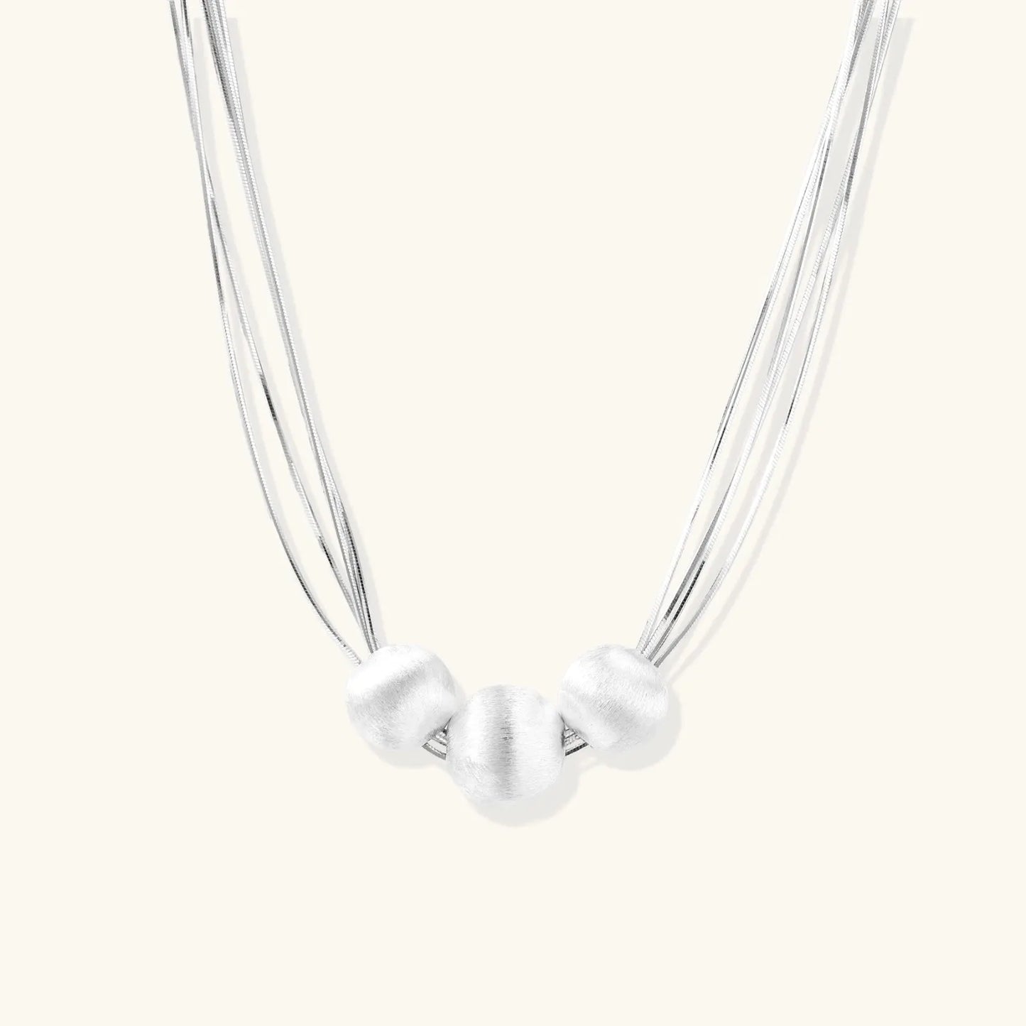 Silver Strand Layers Necklace by Equanimity Essence.