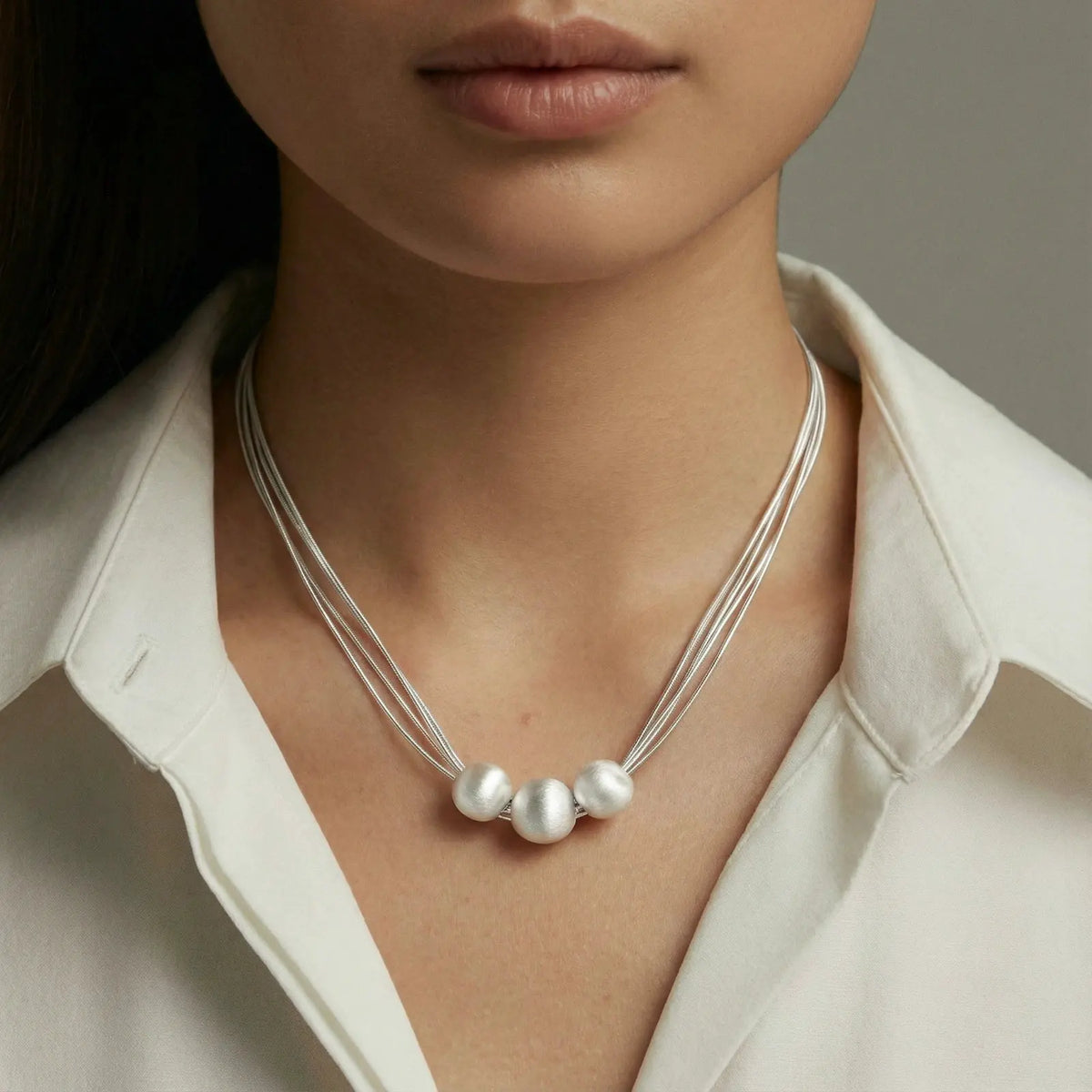 Silver Strand Layers Necklace | Equanimity Essence by Equanimity Essence.
