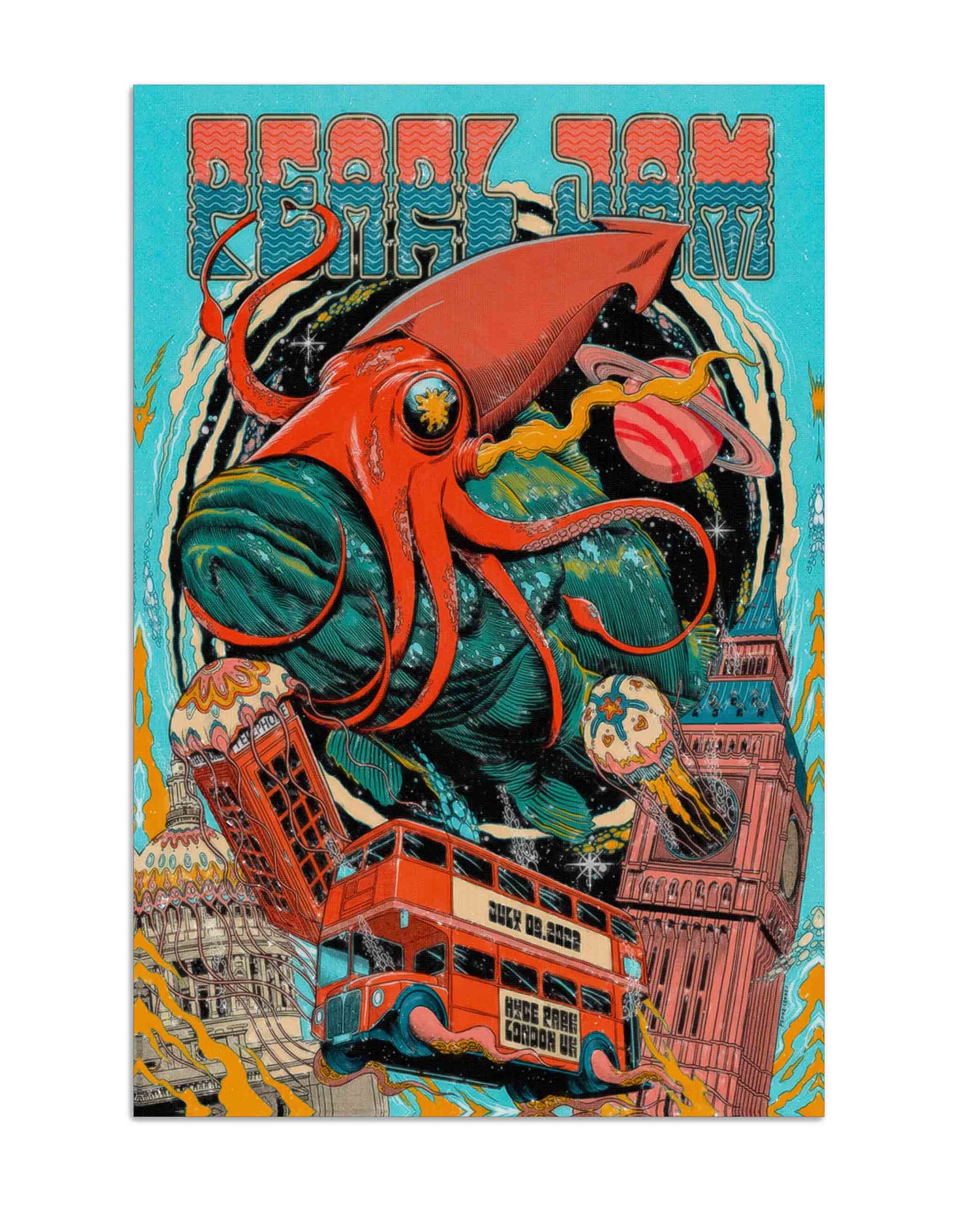 Pearl Jam London Poster -Canvas Music Lovers by Gtaart.ca