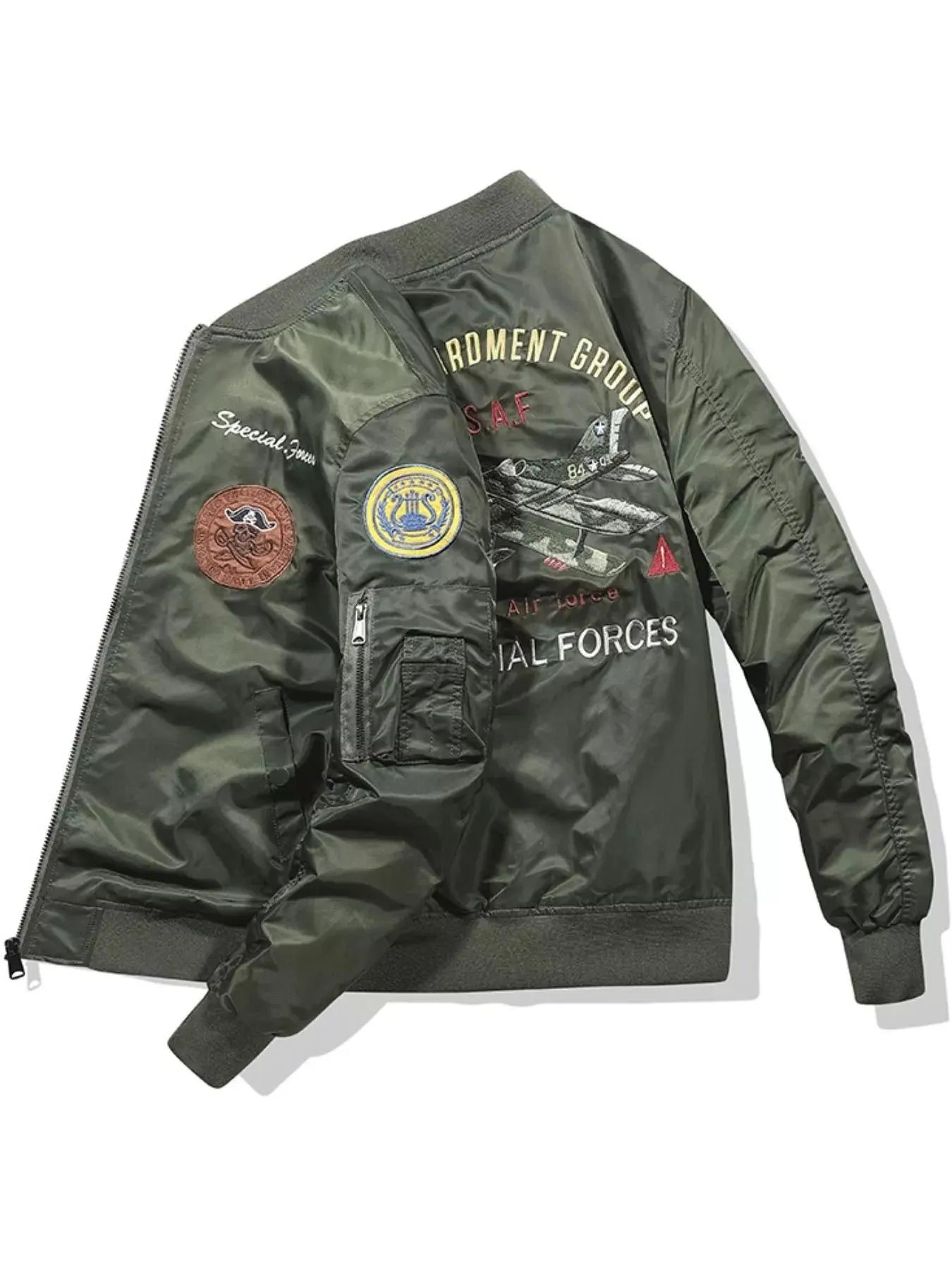 Men's Plus Size Zip Up Bomber Jacket by Partner Label