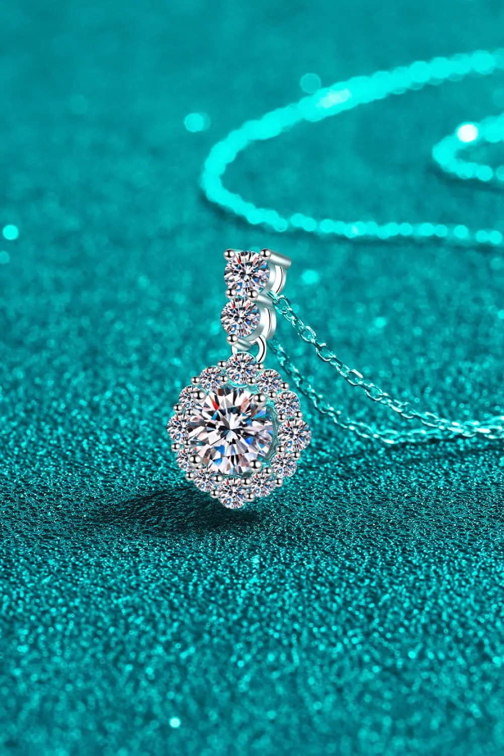 1 Carat Moissanite 925 Sterling Silver Necklace by Partner Labels