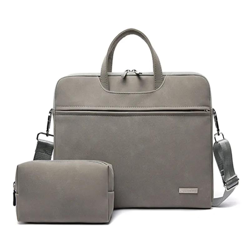 PU Leather Women Laptop Bag Notebook Carrying Case Briefcase For Macbook Air 13.3 14 15.6 Inch Men Handbags Shoulder Mouse Bag by Maiden-Art