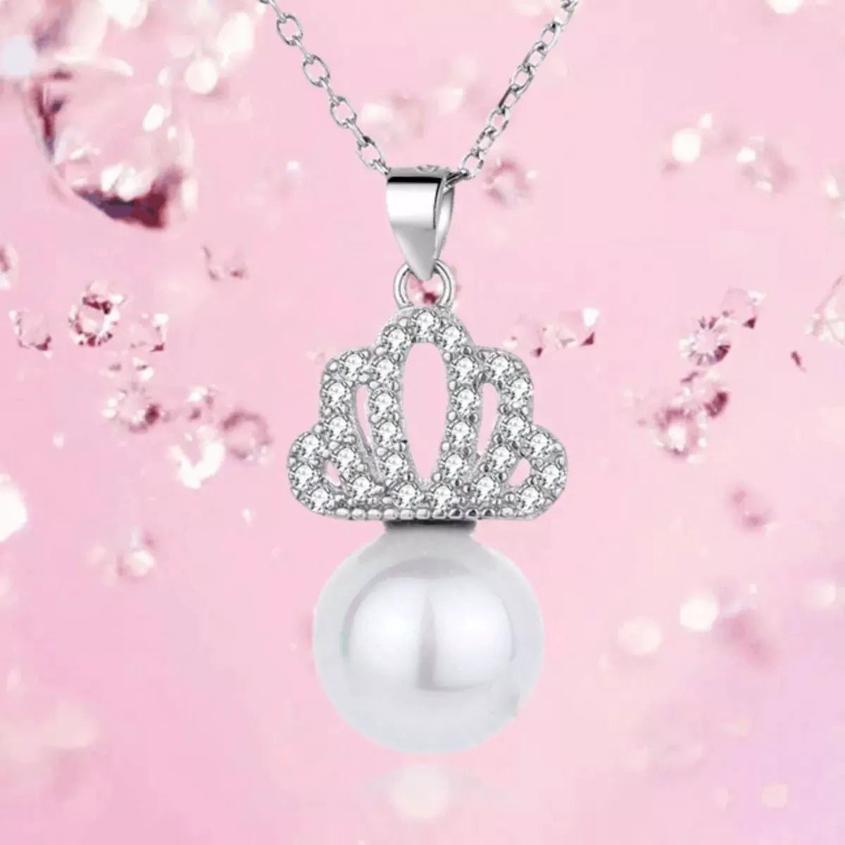 Crown Pearl Pendant Necklace by Partner Labels