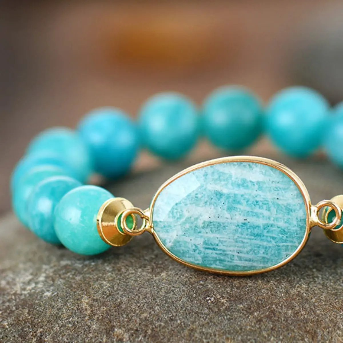 Natural Stone Beaded Bracelet by Partner Label