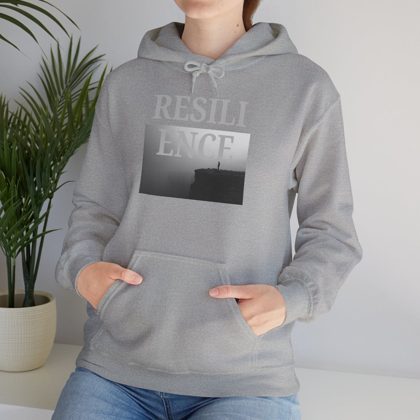 Resilience Hoodie — Minimalist Monochrome Photo Pullover