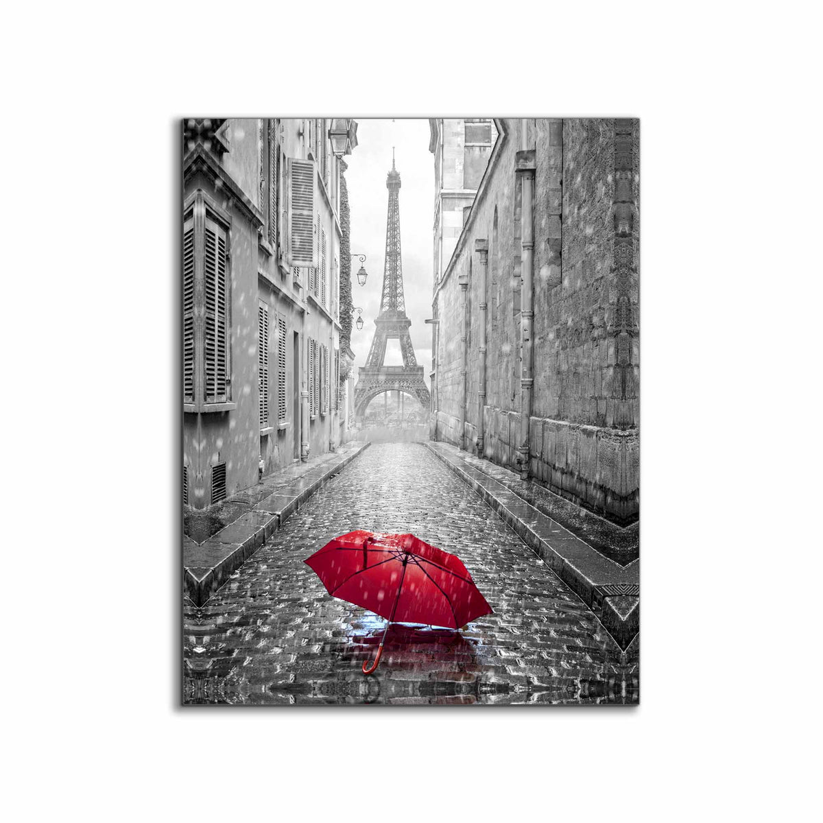 Canvas Wall Art-Red Umbrella Eiffel Tower-Printed Artwork by Gtaart.ca
