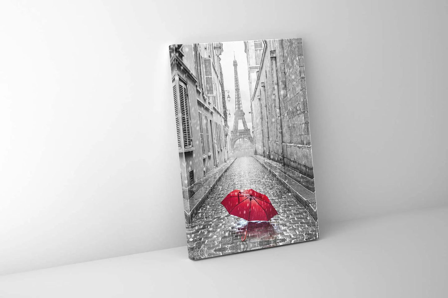 Canvas Wall Art-Red Umbrella Eiffel Tower-Printed Artwork by Gtaart.ca