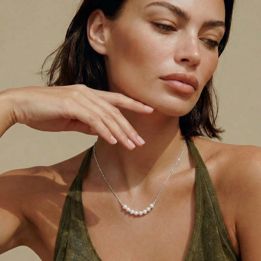Luna Pearl Arc Necklace | Equanimity Essence by Equanimity Essence.