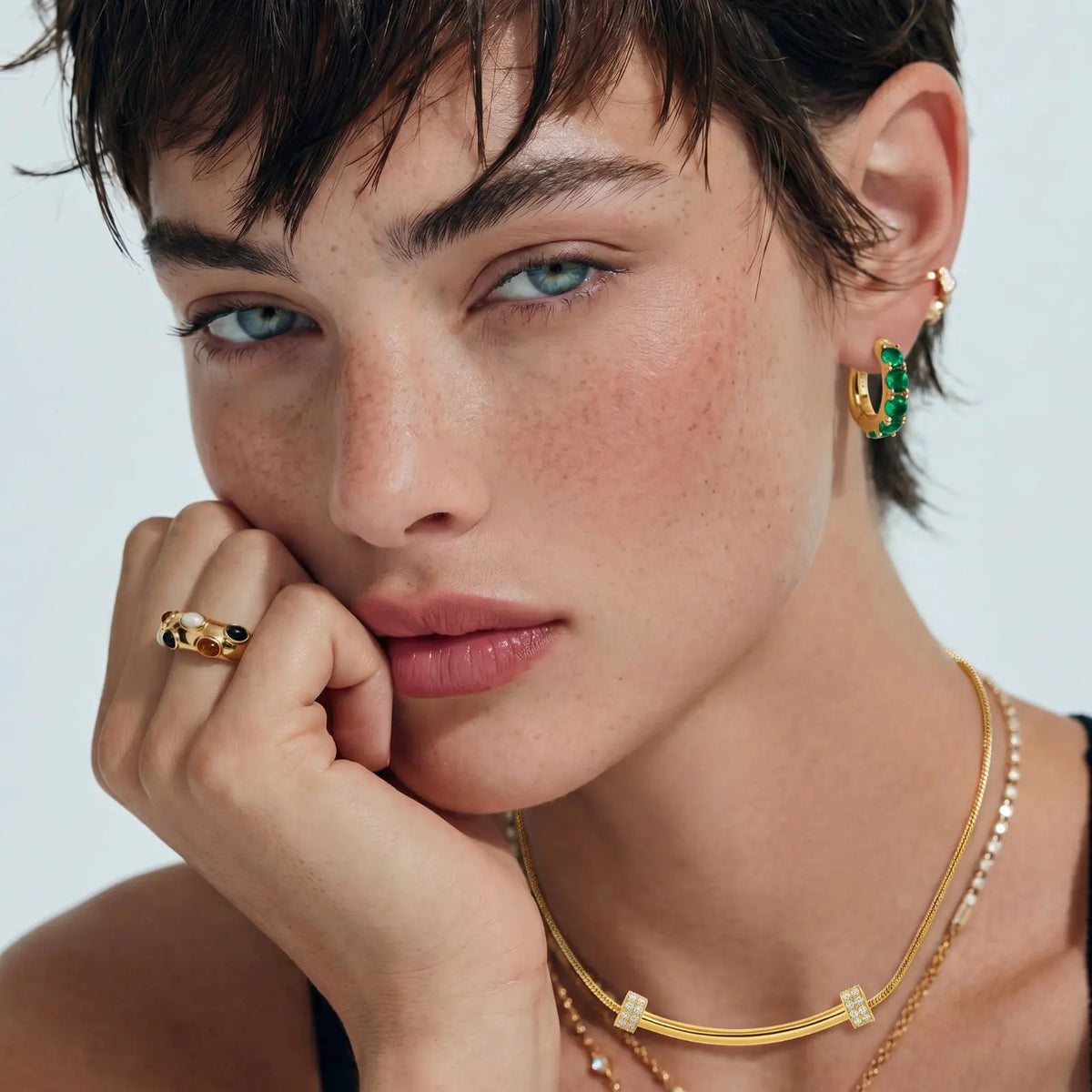 Emerald Huggie Hoops | Equanimity Essence by Equanimity Essence.
