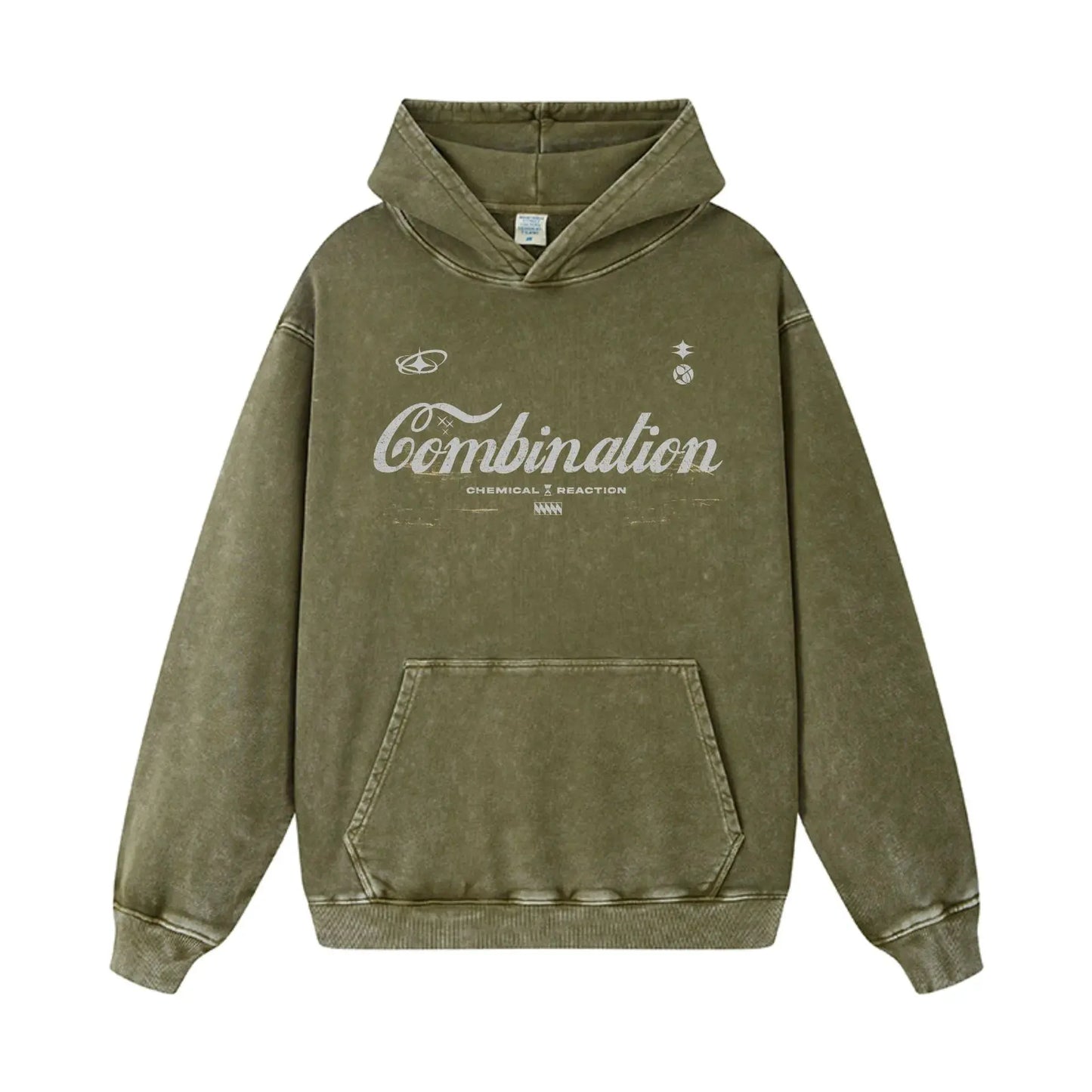 Men's Letter Washed Kangaroo Pocket Hoodie by Partner Label