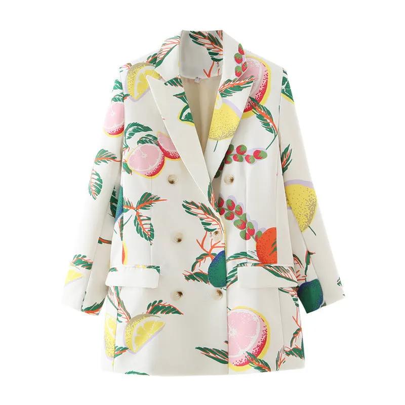 Women's Tropical Botanical Printed Double-Breasted Blazer BYMANYC ® New York CONTEMPORARY VIBRANT MODERN FASHION - New Collection by BYMANYC ® New York