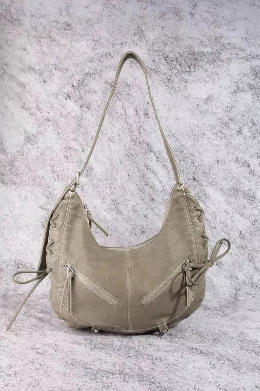 Fame Larger Leather Crescent Shoulder Bag by Partner Label