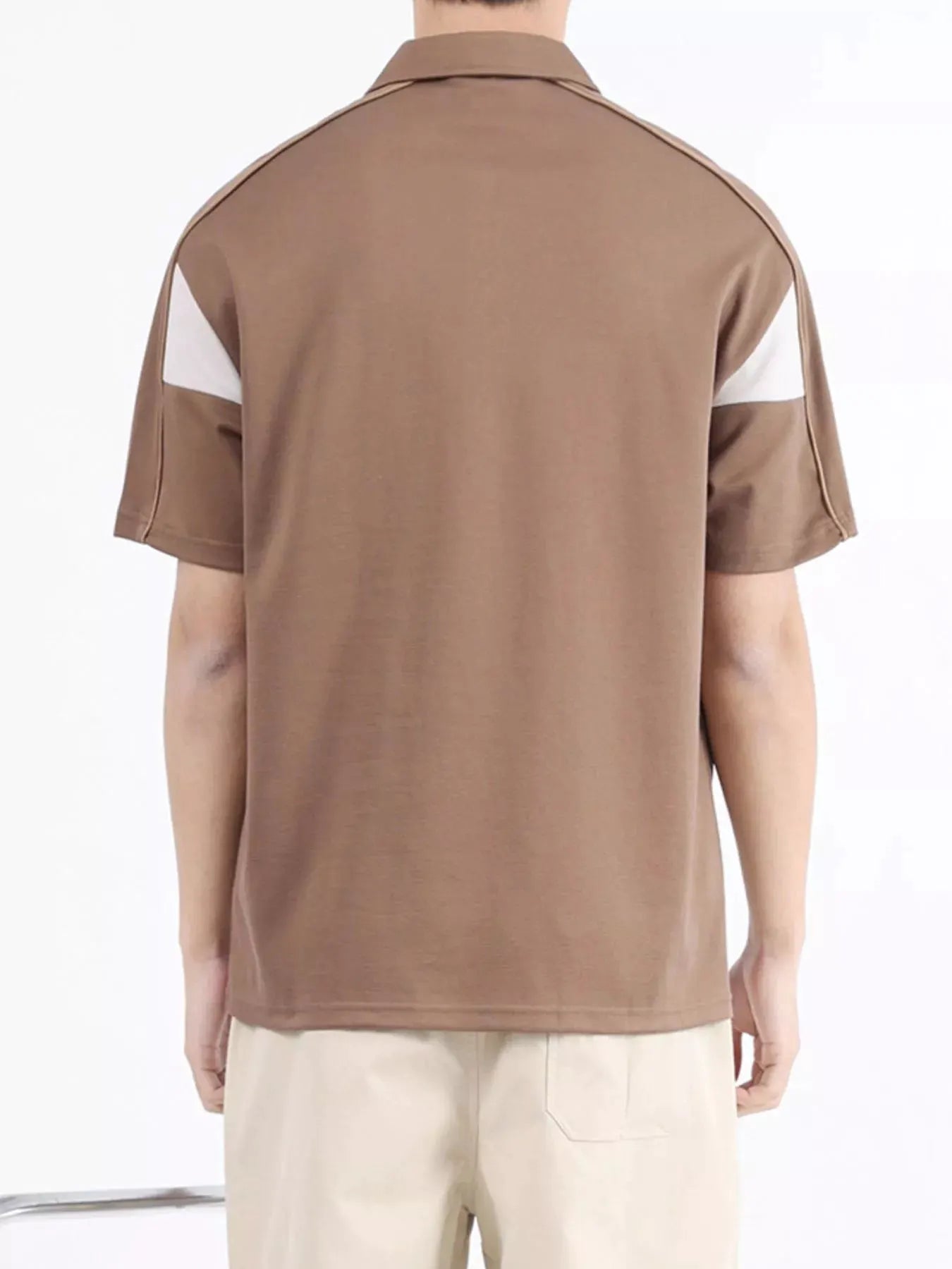 Men's Plus Size Letter Short Sleeve Polo by Trendsi