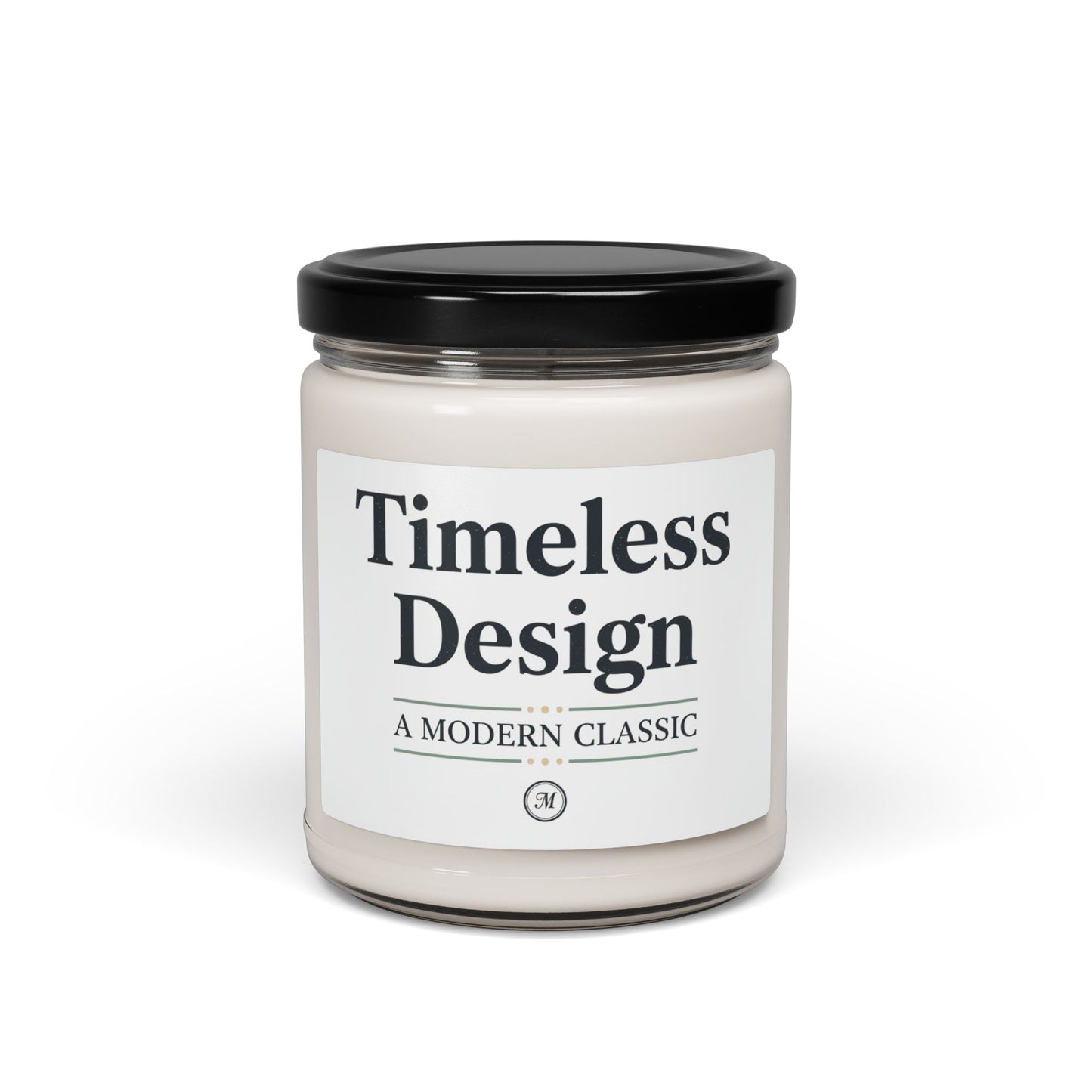 Timeless Design Soy Candle | Retro Serif Typography, Literary Aesthetic