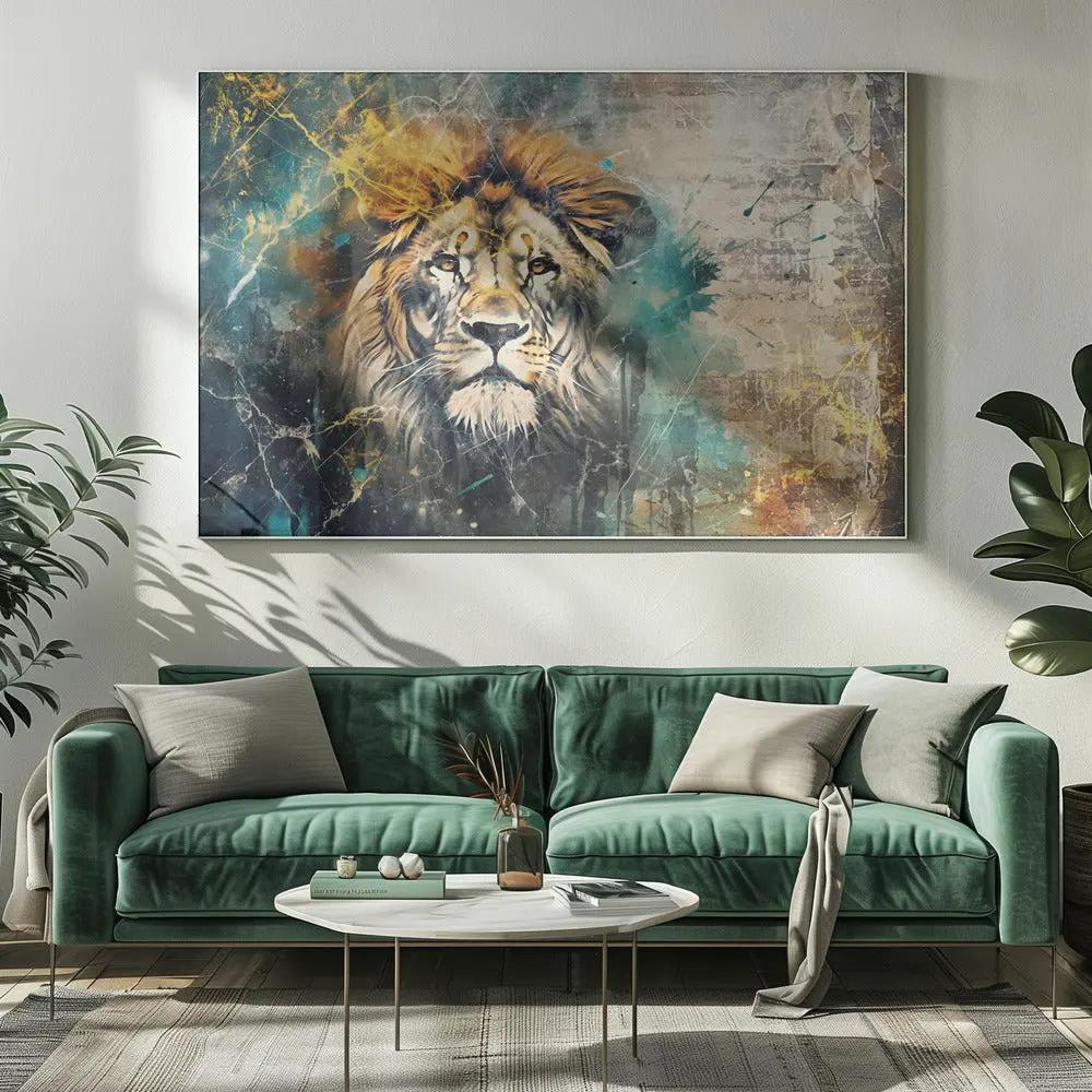 Wall art Lion Animal Vintage Art Illustration Wallart 04 by Rafal Kulik