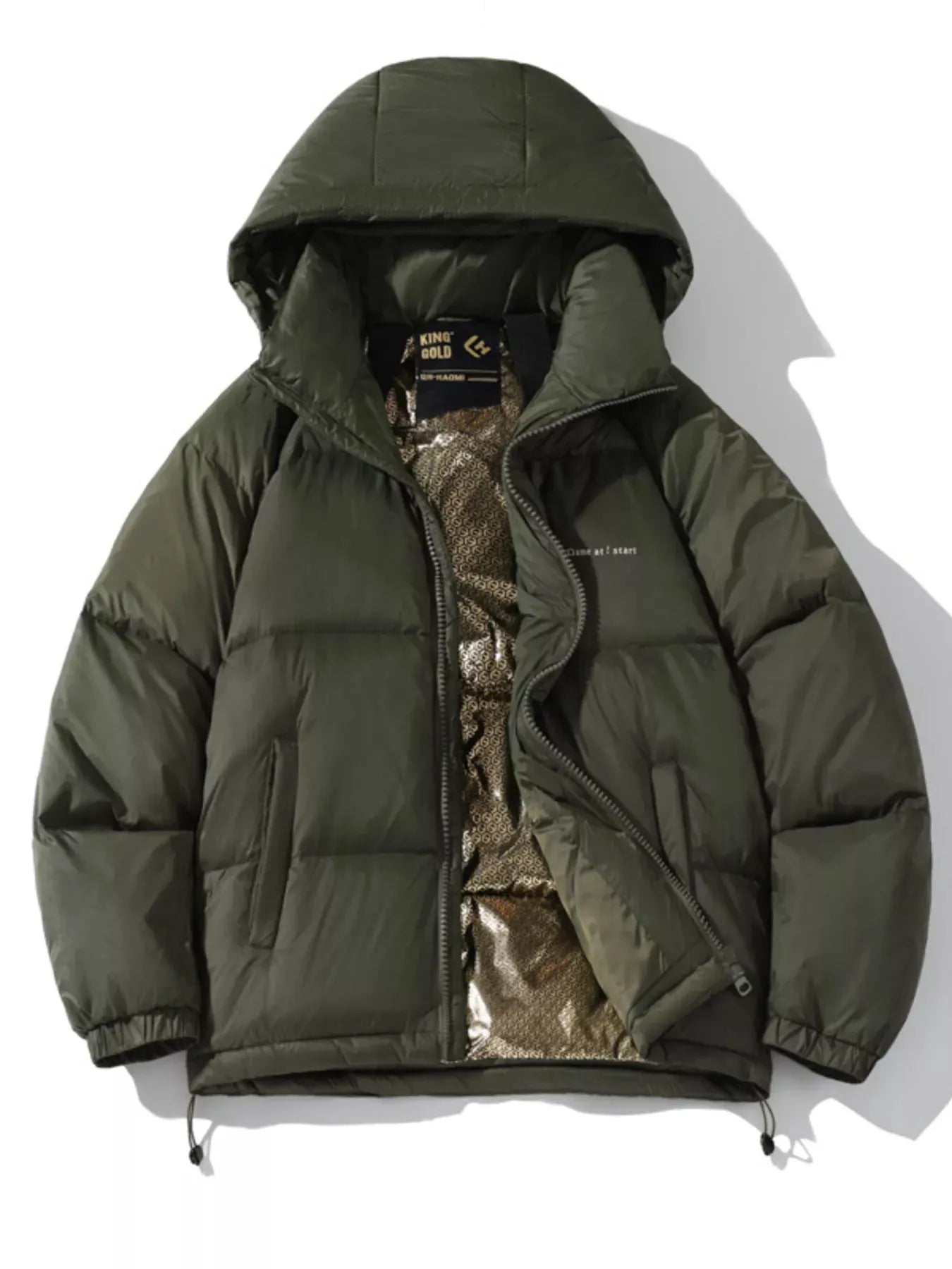 Men's Plus Size Hooded Lightweight Puffer Jacket by Partner Label