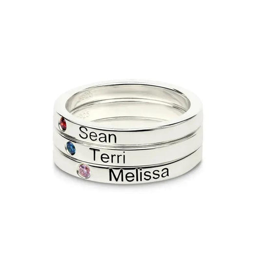 S925 ring lettering couple personalized name customization by Maiden-Art