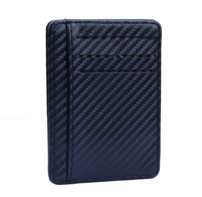 PU Leather Carbon Fiber Wallet Mini Slim Business Card Holder by Inland Leather