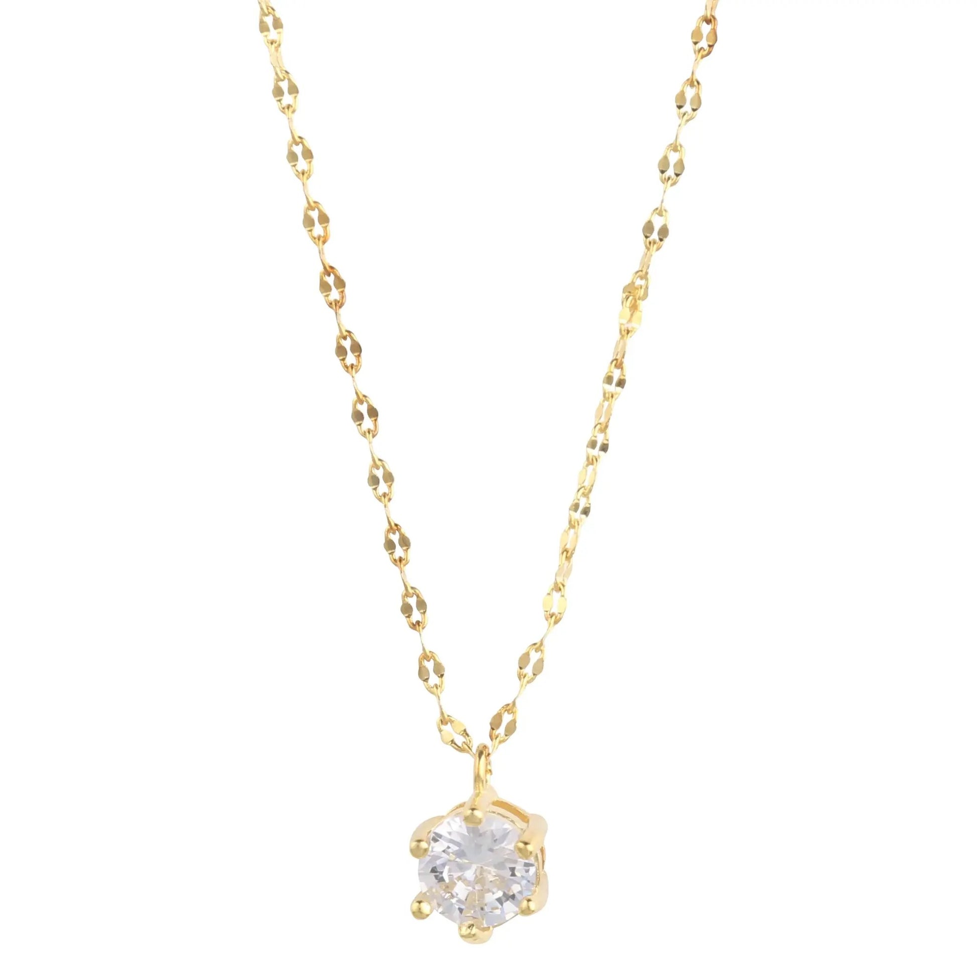14K Gold Plated Solitaire Necklace by Nichestar