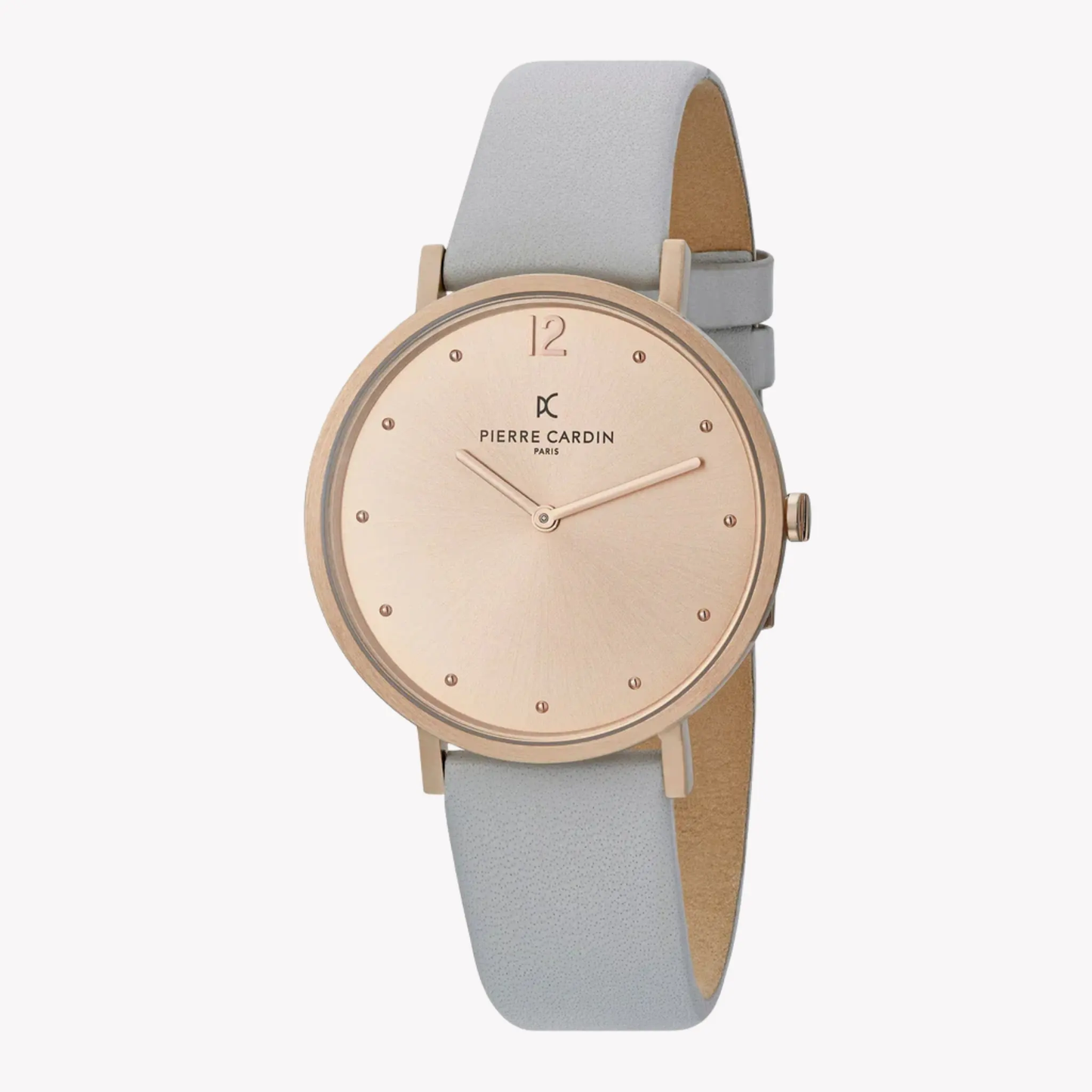 Pierre Cardin Women's Gray Leather Watch, Rose Gold Case | Cbv.1011 by PIERRE CARDIN