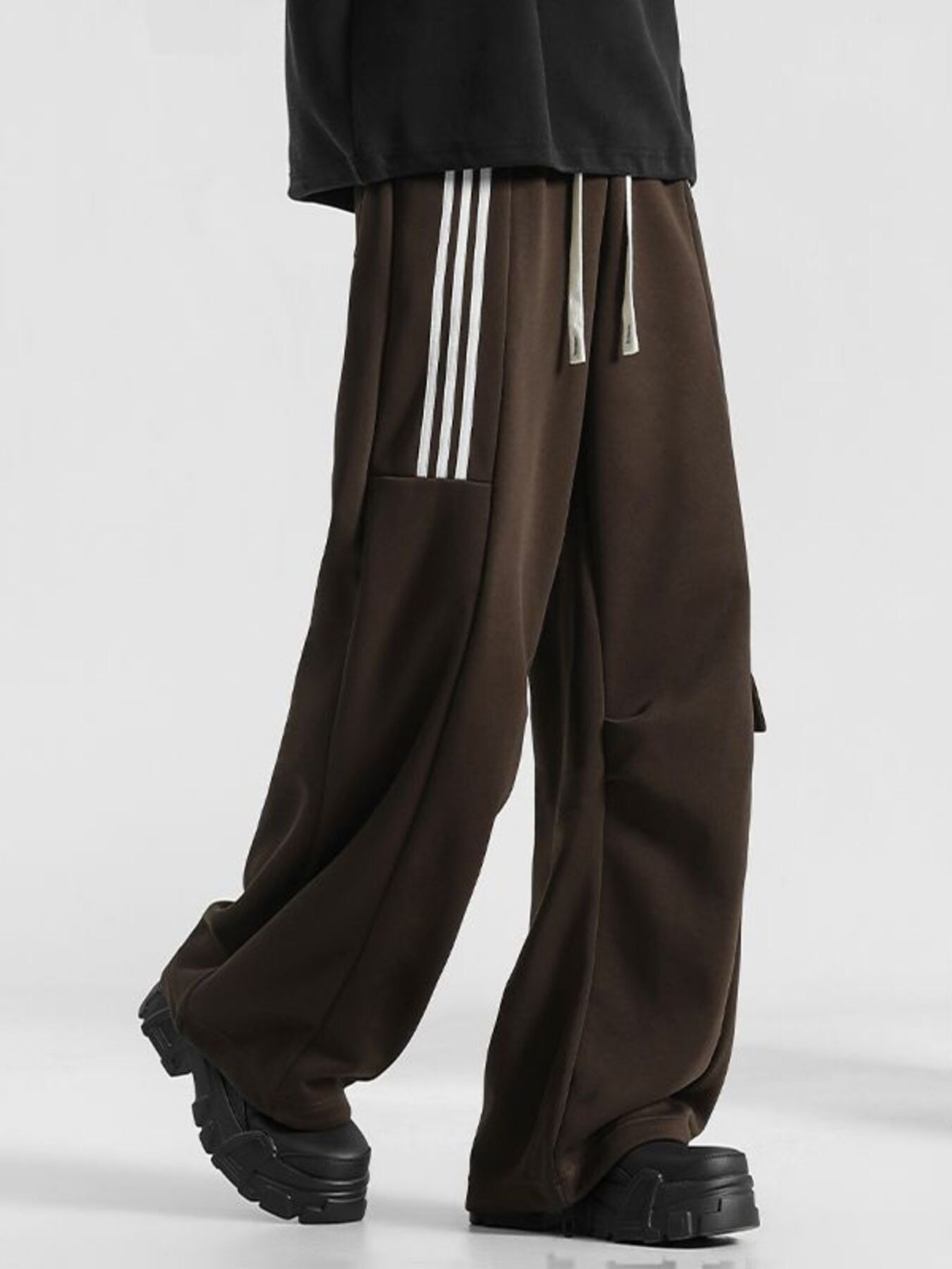 Men's Plus Size Striped Loose-Fit Casual Pants by Partner Label