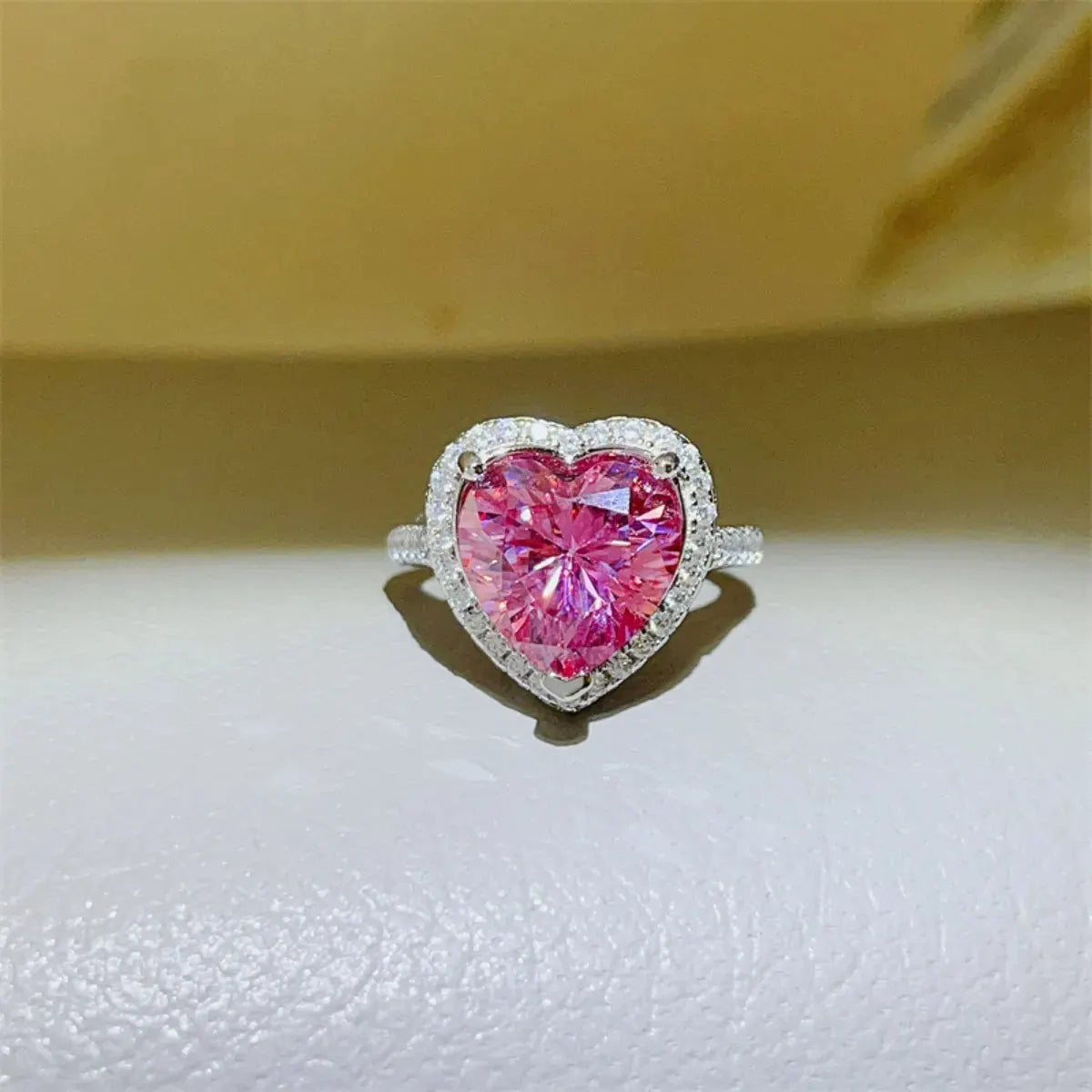 5 Carat Moissanite 925 Sterling Silver Heart Ring by Partner Label